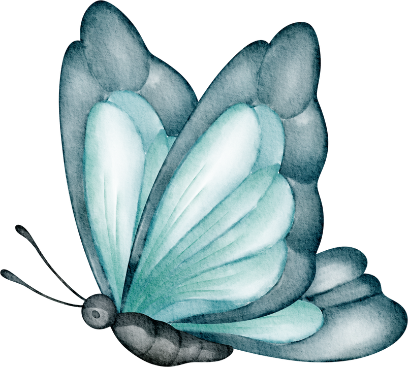 watercolor blue butterfly
