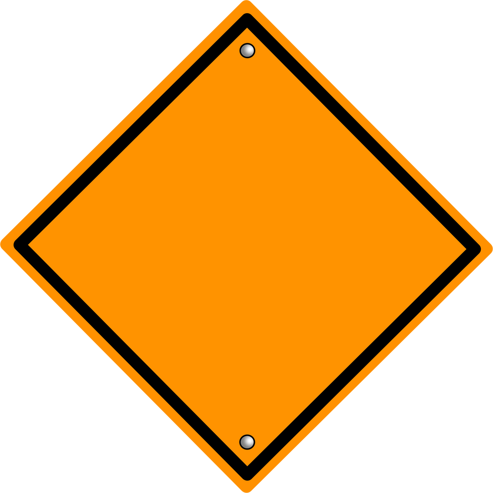 Orange Blank Caution Sign