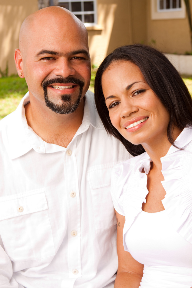 Hispanic Couple Smiling